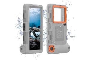 FOCRELAXER IPX8 wasserdichte Handyhülle zum Schwimmen Universal Tauchabdeckung Unterwasser Schutzhülle Wasserfeste Handytasche für iPhone 15 14 13 11 Pro Samsung S23 Huawei Google OnePlus Xiaomi LG (2.Gen) Grau