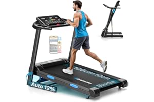 ‎ADVAMSOLER Advamsoler Laufband Für Zuhause Klappbar mit Automatischer Neigung, Walking Pad 14KM/H, Laufband mit 3,0-PS-Motor, 12 Voreingestellte Programme und Fitness App, Fitnessgeräte Belastung 160Kg