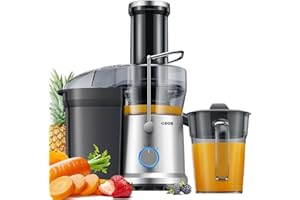 GDOR Entsafter 1300W Entsafter Gemüse und Obst mit Größerem 81mm Einfüllschacht 1250ml Großer Saftkrug Hohe Saftausbeute Juicer Machine 3 Geschwindigkeiten Juicer leicht zu Reinigen Bürste Tropfschutz