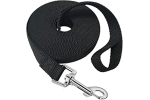 Mainiusi 20m Dog Lead, Training Lead for Dogs Long Line 20m Extra Long Dog Leash for Recall Training, Tracking Leash for Dogs, Ideal for Backyard, Lawn, Park, Beach, Camping, Obedience(Black)