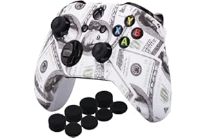 ‎YORHA YoRHa Druck Gummi Silikon Hülle Skin Taschen für Xbox One S/X Controller x 1 (US Dollar) Mit PRO Daumengriffe Aufsätze Joystick-Kappen Thumb Grip x 8