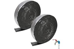 XCRPRT Lot de 2 rouleaux de ruban isolant avec mousse, isolation des tuyaux, à enrouler, pour l'isolation des tuyaux de chauffage, avec auto-adhésif, réduction du bruit pour la protection des tuyaux