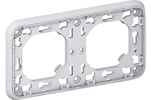 Legrand Plexo LEG69957 - Marco embellecedor (2 elementos, montaje horizontal, de empotrar), color gris