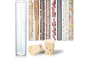 Tuuters 25x Flachboden-Gläser Reagenzglas mit Korken (Hellbraun) Verpackung Gastgeschenke (100 x Ø 20 mm)