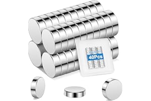 Wzone 40PCS Magneti Neodimio, 10x3 mm Rotondo Calamite Potenti Mini Calamita Frigorifero per Frigo Lavagna Artigianato Lavagna Magnetica Cucina Casa