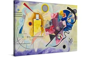 PICANOVA – Wassily Kandinsky – Yellow Red Blue 60x40cm – Cuadro sobre Lienzo – Impresión En Lienzo Montado sobre Marco De Madera (2cm) – Disponible En Varios Tamaños – Colección Arte Clásico