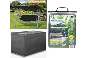 ROOTS & SHOOTS Heavy Duty Waterproof 2 Seater Swinging Garden Hammock Cover In Dark Grey