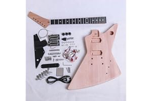 Coban Guitars Electric Guitar DIY Kit EXPBC Chrome Hardware Bolt On Neck Mahogany Wood and a Black pickguard