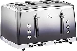 Russell Hobbs 4 Slice Eclipse Toaster with faster toasting technology (Independent slots, Lift & look, 6 Browning levels, Frozen/Cancel/Reheat with indicator lights, 850W, Midnight Blue) 25141