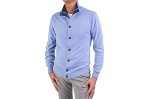 MARENZA Giacca Uomo Misto Cashmere Cardigan Bottoni Made in Italy Maglione Seta Pullover Manica Lunga Lana Merino Cachemire Maglioncino Beige Blu Grigio Maglia Regalo Abbigliamento Inverno