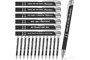 Faccito 24 Pcs Thank You Ballpoint Pens Inspirational Quotes Pen Metal Motivational Pens Encouraging Inspirational Pens Black Ink Funny Pens for Women Men Work Nurse Students Teacher Gift (Black)