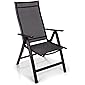 Homeoutfit24 Sun Garden Premium Line 1er Set Gartenstuhl - Hochlehner London in Anthrazit, Klappsessel aus Aluminium