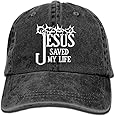 MANMESH HATT Jesus Saved My Life Unisex Adult Adjustable Gym Dad Cap
