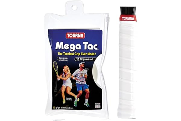 Tourna Mega Tac Extra Tacky Overgrip, 10-Pack