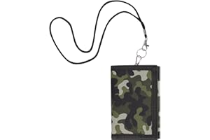 Lancry Brustbeutel Kinder für Jungen und Mädchen, Geldbeutel Kinder mit Schlüsselband und Reißverschluss, Süße Portemonnaie mit Geldscheinfach und Münzfach (Camouflage Militärgrün)