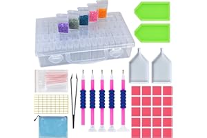 HTBAKOI Diamond Painting Accessoires Boite de Rangement Diamond Painting Perles Kit Complet Broderie Diamant Outils de Peinture Diamant Boîte de Rangement Diamond Painting Materiel