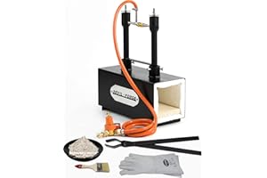 DEVIL-FORGE Fragua de gas DFPROF2b Horno de Forja, 2 Quemadores DFP (160.000 BTU) usas 1 o 2, Válvula de bola de gas, Estrangulador de aire, Fabricación de cuchillos, Herrero, Herrador, 1370°C