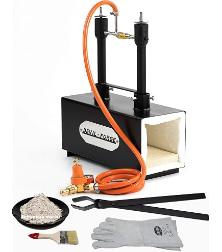 DEVIL-FORGE DF-AIR-FORCED Gasbrenner – 308.000 BTU, Für Schmiede, Mit Druckregler, Für Propan/Butan