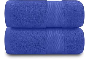GC GAVENO CAVAILIA Toallas de baño de 700 g/m², Paquete de 2 Toallas de baño Grandes, Juego de algodón Egipcio, Toallas de Secado rápido, Toallas de Tacto Suave, Azul Cobalto, 90 x 140 cm