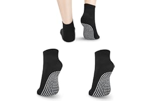 NEWCHAO Calzini in Cotone Antiscivolo Antiscivolo, 4 Paia di Calzini Unisex per Yoga Allenamento a Casa Barre Pilates Gravidanza Ospedale Uomo Donna