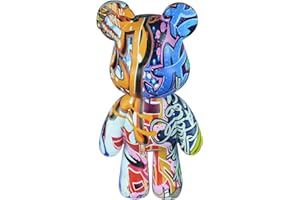 Coniuty Graffiti Bär Dekorative Tier Harz Skulptur Wohnkultur Statue, Kunst Figur Home Ornament Dekoration für Büro, Wohnzimmer, Schlafzimmer, Bücherregal, TV-Schrank, Desktop (Type A)
