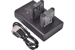 DSTE DE DSTE 2x LI-90B Ricambio Batteria + Caricatore doppio USB con display LCD Compatibile per LI-92B e Olympus SH-1,SH-50,iHS SH-60,SP-100,SP-100EE,iHS Tough TG-2,iHS Tough TG-3,XZ-2 iHS Fotocamera