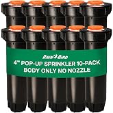 Rain Bird 1800 Series 10 Pack Pop Up Sprinklers, Nozzles Not Included, RainBird Model 1804, Pop Up Irrigation Sprayer for Law
