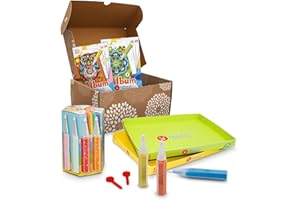 Sabbiarelli Sand-it For Fun - Box Sandsation Art, Set Creativo di Sand Art per Ragazzi e Adulti: 10 Disegni Adesivi A5 e 12 Penne di Sabbia Colorata, Arte Rilassante, Hobby Creativi, Regalo Antistress