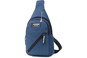 ISOI Backpack Mens, Lightweight Shoulder Bag for Men,Bags for Men Casual Chest Bag,Blue Universal Foldable Crossbody Bag,Suitable for Hiking,Cycling,Outdoor Travel