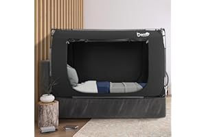 BORNA Bed Tent Bed Canopy Twin Size, Portable Sleeping Tents Dream Tents Indoor for Kids and Adult, Breathable Privacy Space on Bed with Three Doors (Mattress Not Included)