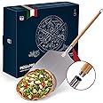 Blumtal Pizzaschieber mit großer Fläche und abnehmbaren Griff - 30,5cm x 30,5cm Pizzaschaufel Aluminium - abnehmbarer Griff a