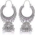 Shining Diva Bohemian Coin Necklace - Tibetan Gypsy Style Vintage Choker For Women & Girls (Silver)