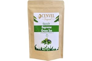 CENVEL ORIGINAL CENVEL® Organic Supreme Loose Green Tea Leaves | 100% Pure & Natural Tea | Single Origin | Premium Large-Leaf | Rich in Antioxidants | (150g, Organic Green Tea)