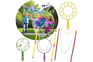 GEPROSMA Seifenblasenmaschine Seifenblasen groß Set Kinder,55cm XXL Riesenseifenblasen Kit, Riesen Seifenblasen Stab Gross Ring, Outdoor Spiele für Kinder Gartenspielzeug draußen