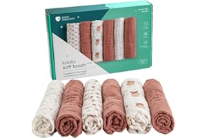 KOALA BABYCARE - Muselinas Bebe Algodon 30x30 - Paquete con 6 Unidades - Muselinas de algodón para recién Nacidos bebés