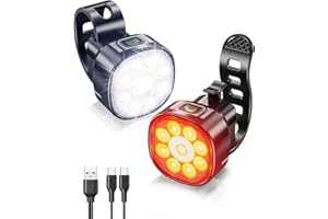 ENKIFUN Luci Bici,8+7 Modalità Velo Slim USB Luce di Ricarica Luci Bicicletta Led Ricarica Veloce di 1,5 Ore IP65 Impermeabile Luci Bicicletta Led Ricaricabili Usb per Biciclette da Notte, Mountain Bike VTC