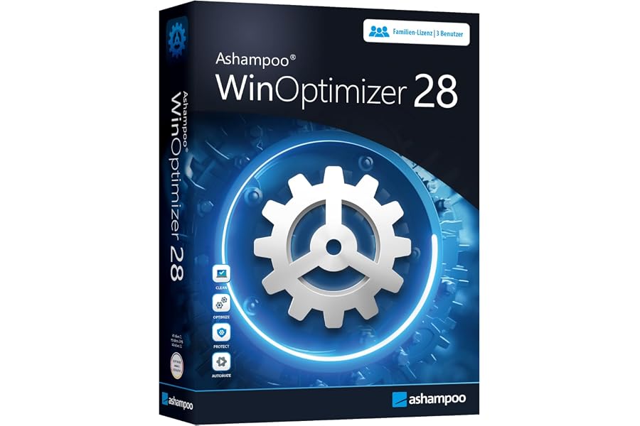 WinOptimizer 28 - 3 USER Lizenz - Tuning für Windows 11 10 - unbegrenzte Laufzeit - Sicher, Sauber, Schnell
