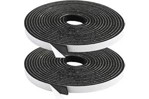 wordmouk Cinta Selladora de Espuma 12x3mm Tira de Sellado Junta, Cinta adhesiva de espuma autoadhesiva, cinta aislante para puertas y ventanas, anticolisión, insonorización, ongitud total 8m, negro