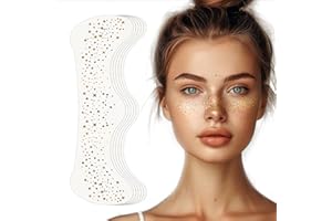 Glitzer Sommersprossen Tattoo, 6 Stück Goldene Tattoo Folie, Wasserfestes Freckle Design, Glitzernde Gesicht Tattoos, Party Zubehör, Braun Sommersprossen Glitzer Tattoo Set AOOTUERL