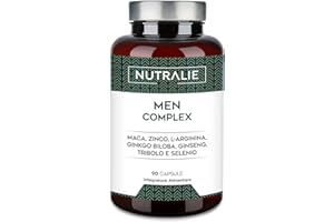 Vitamine TESTO Uomo - Potenza 4:1 Maca 500mg - Ginseng + Ginkgo Biloba + Tribulus Terrestris, L'Arginina - Men Complex 90 Capsule Nutralie