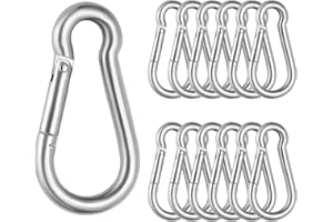 HUOBERR Karabinerhaken, qualitätsstahl-Karabiner,12 Stück Karabiner,karabinerhaken für Hängematten-Schaukel-Set, Outdoor, Reisen, Camping, Angeln, Wandern