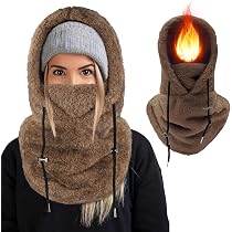 Produktbild von Sturmhaube Motorrad Fuakesor Plüsch Sturmhaube Mütze Winter Thermo Skimaske Fleece Windbeständig Gesichtshaube Mütze Schal Balaclava Für Herren Damen (Beige Skihelm Herren