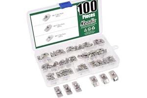 Keadic 100Pcs 4040 Series T Nuts, M4 M5 M6 Hammer Head Fastener Drop in T Slot Nut Assortment Kit with Organizing Box for Aluminum Profile - Carbon Steel Nickel Plated