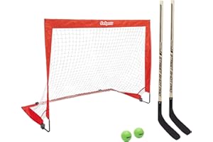 GoSports Street Hockey, Choose Between Street Hockey Goal Set with Sticks, Or Street Hockey Sticks (2 Pack)