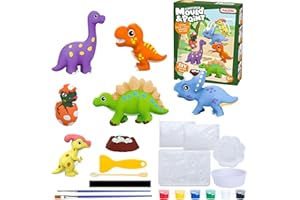 TYFYH Dinosaurier Gipsgießen Set, Dinosaurier Gipsfiguren zum Gießen und Bemalen, Malset für Kinder, Dino Gips Bastelset, Bastelset Kinder ab 6 jahre, Geschenk zum Basteln für Jungen und Mädchen