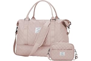 WEPLAN Podróżna torba sportowa kobiet tote siłownia,Wodoodporna Torba treningowa Torba weekendowa z przegrodami mokrą i suchą Torba podróżna z oddzielną przegrodą na buty z kosmetyczką,Różowy