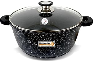 Cflagrant® PETIT Faitout Façon Pierre avec Couvercle Tous Feux Dont Induction Sans PFOA Cuisson Sans Matière Grasse Revêtement en Greblon C3 de Technologie Allemande (20cm)