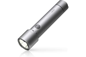 HOTO Torcia LED Potente Professionale, Torcia Tattica Ricaricabile Super Luminosa, Zoomabile Torcia Impermeabile IP68 con Clip, 5 Modalità Torce Portatili per Emergenza, Esterno, Campeggio