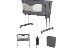 Bebeconfort Amara, Lit bébé, 0-6 Mois, 0-9 kg, Berceau, Lit et Berceau 2-en-1, Pliage Compact en 3 Secondes, Facile à Transporter, Sac de Voyage Pratique, Tinted Graphite