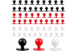 Roosea 60 Stück Kochknöpfe Kugelknöpfe für Kochjacke Kochjacken Knöpfe Schwarz Rot Weiß Knopf für Kochjacke Rundknöpfe für Kochjacken Kugelknopf Hochwertige Kochjackenknöpfe für Kugelknopf-Kochjacken